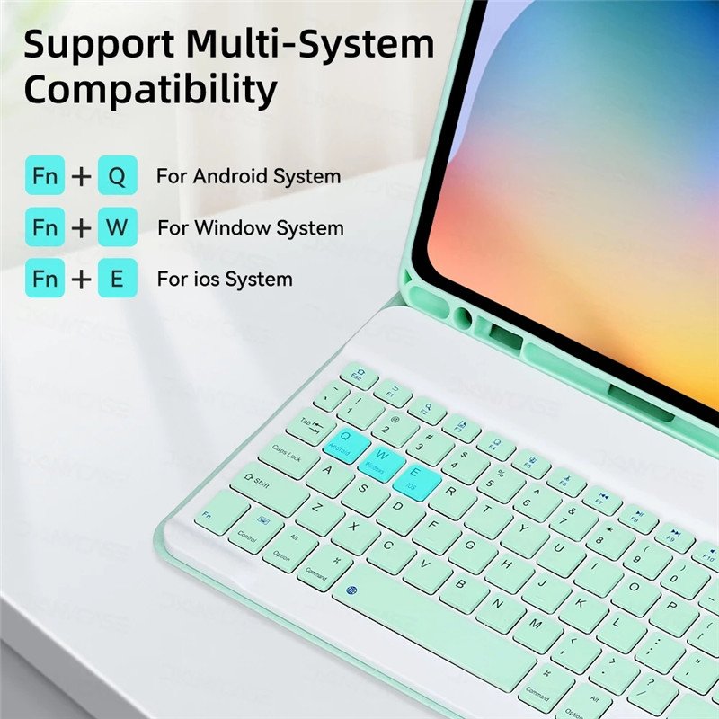 For Samsung Galaxy Tab Wireless Keyboard Case A8 A7 S8 S7 Plus S6 Lite Magnetic Leather Tablet 10 12 inches Android Covers