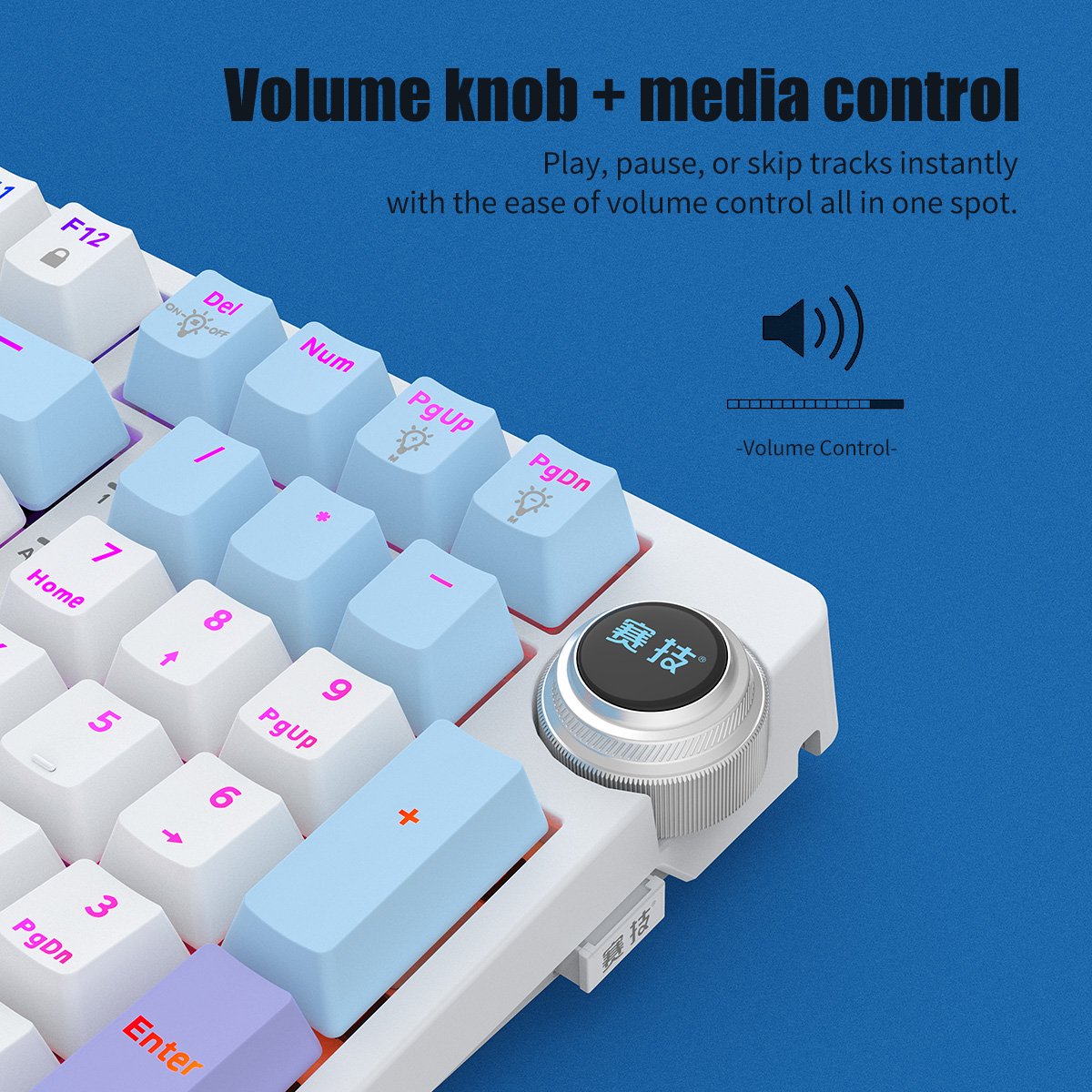 Wireless Gaming Mechanical Keyboard Qwerty Fashion Hot Swap Rgb BT Brown Switches Rechargeable Multi-function Knobs