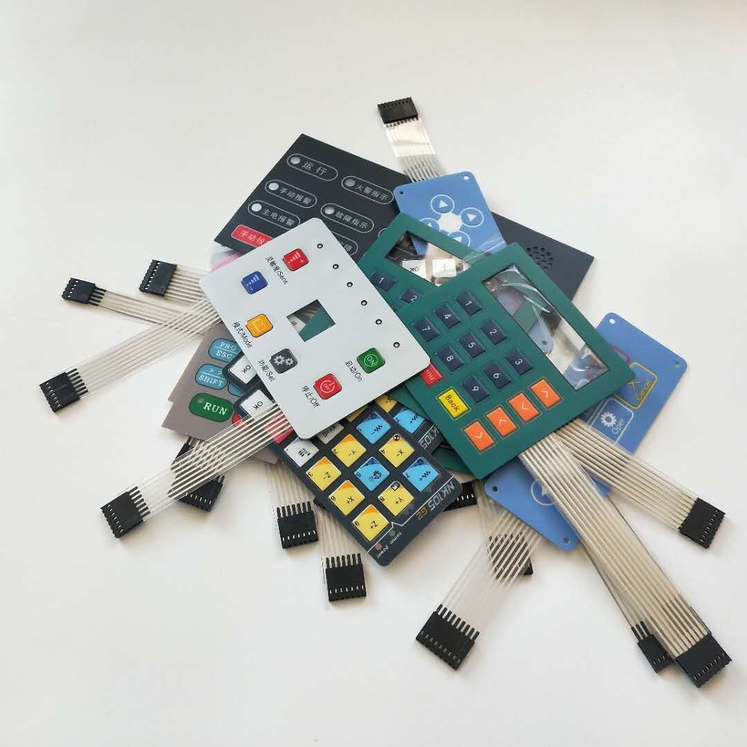 Silk screen printed stickers with print logo display screen keyboard flat panel control jose membrane switch logo packaging