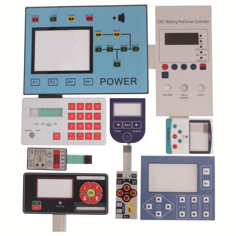 Silk screen printed stickers with print logo display screen keyboard flat panel control jose membrane switch logo packaging