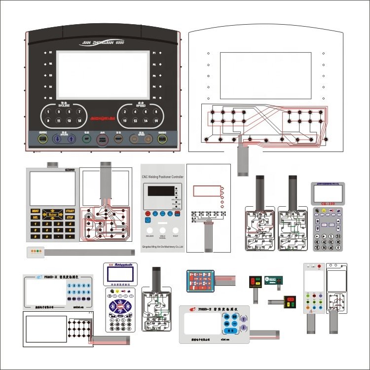 Silk screen printed stickers with print logo display screen keyboard flat panel control jose membrane switch logo packaging
