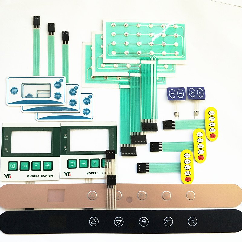 Silk screen printed stickers with print logo display screen keyboard flat panel control jose membrane switch logo packaging