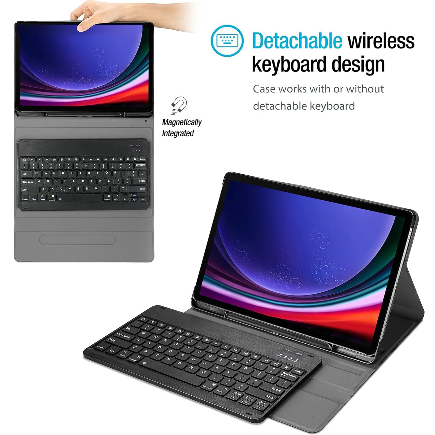 Custom Language Logo Cover Wireless Remove Tablet Keyboard For Samsung Galaxy Tab S9 FE 10.9 2023 SM-X510 SM-X516 Keyboard case