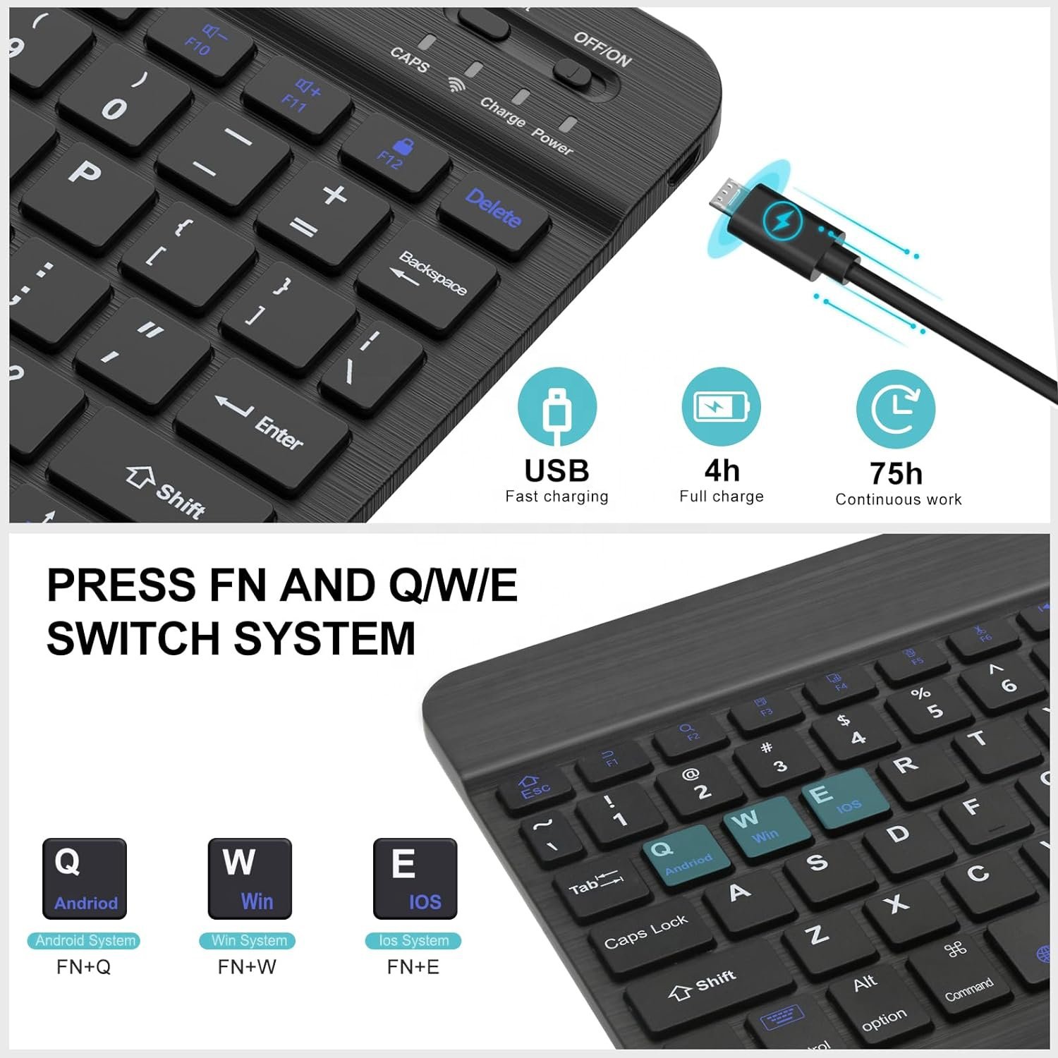 Custom Language Logo Cover Wireless Remove Tablet Keyboard For Samsung Galaxy Tab S9 FE 10.9 2023 SM-X510 SM-X516 Keyboard case