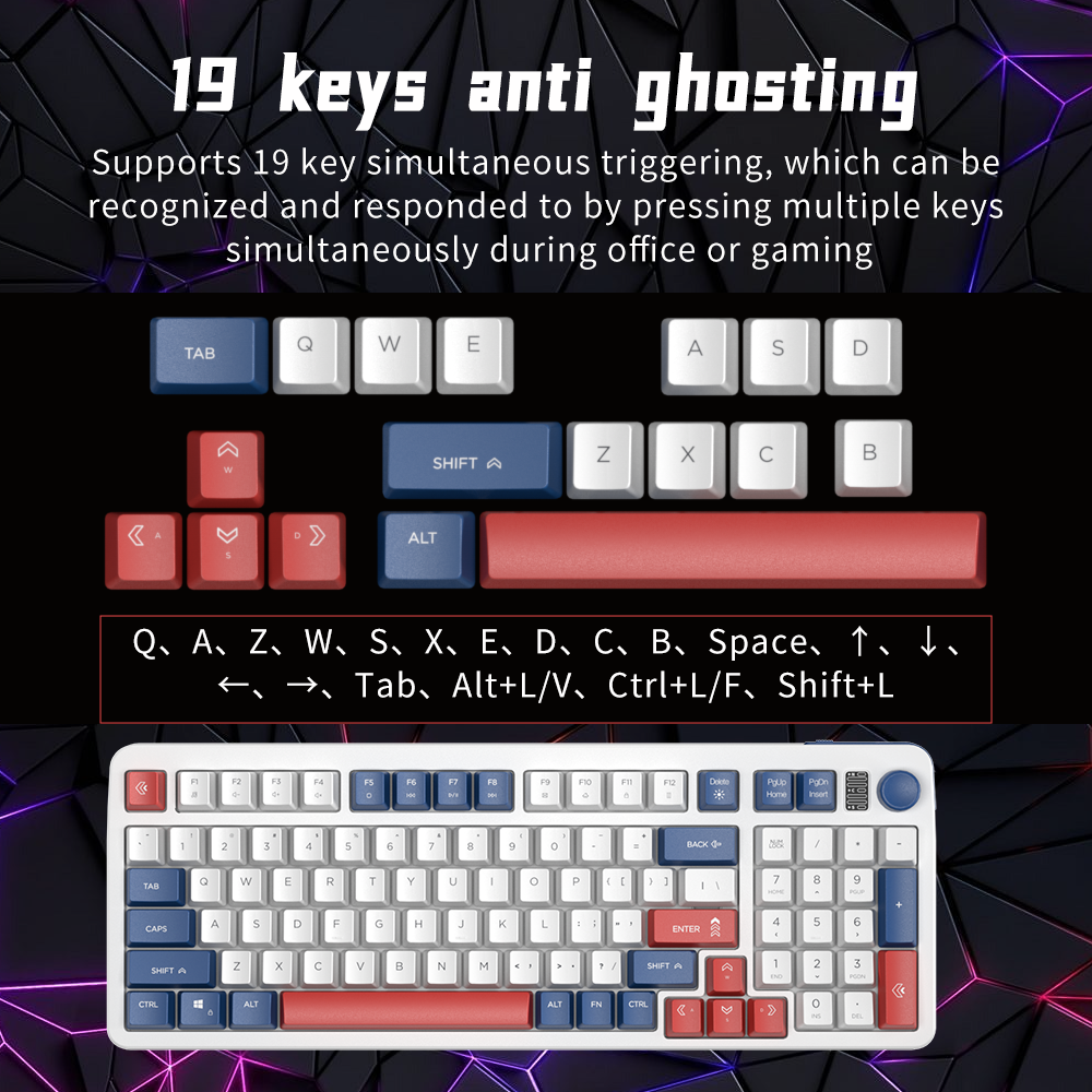 99 Keys USB Wired Keyboard ABS Keycaps Rainbow Backlit Membrane Mechanical Keyboard with Volume Button for Computer Laptop