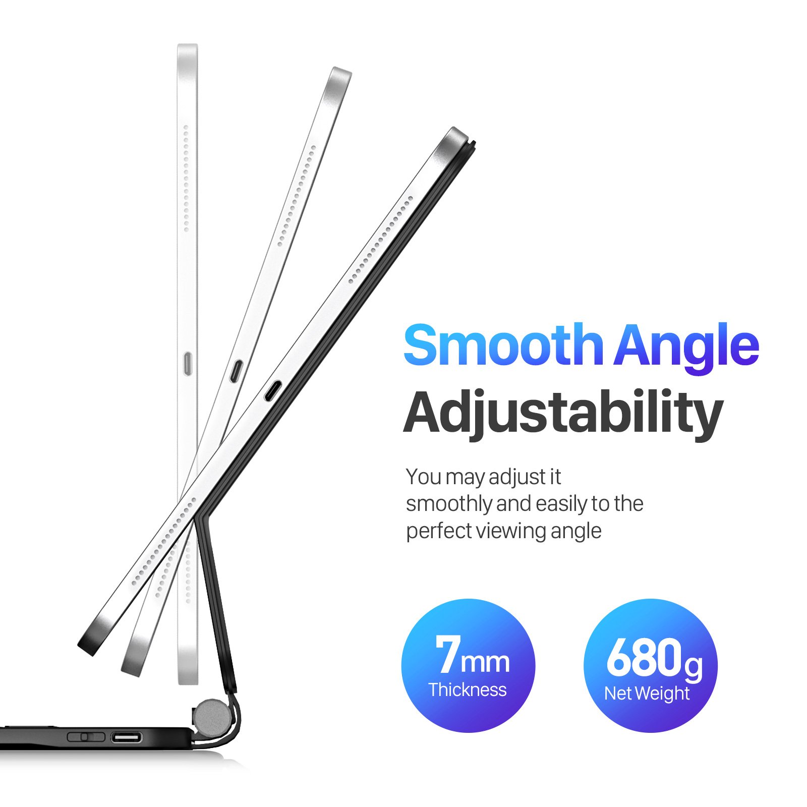 2024 Hot Sale Tablet Magnetic Keyboard Case Wireless Keyboard Stand Cover with Digital Display for iPad pro 11 13