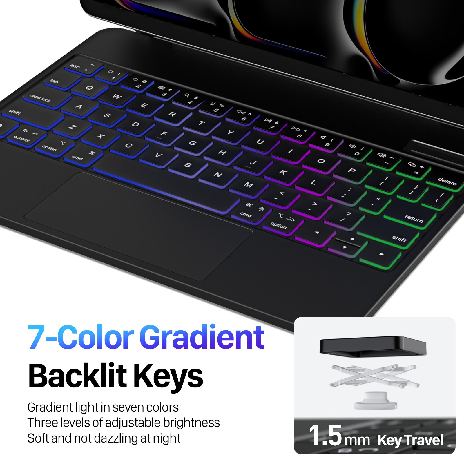 2024 Hot Sale Tablet Magnetic Keyboard Case Wireless Keyboard Stand Cover with Digital Display for iPad pro 11 13