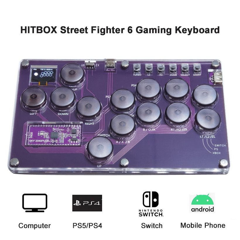 SKY2040PLUS Fighting HIT-BOX Controller Game Street Fighter 6 Post Cover PS4 Gaming Keyboard