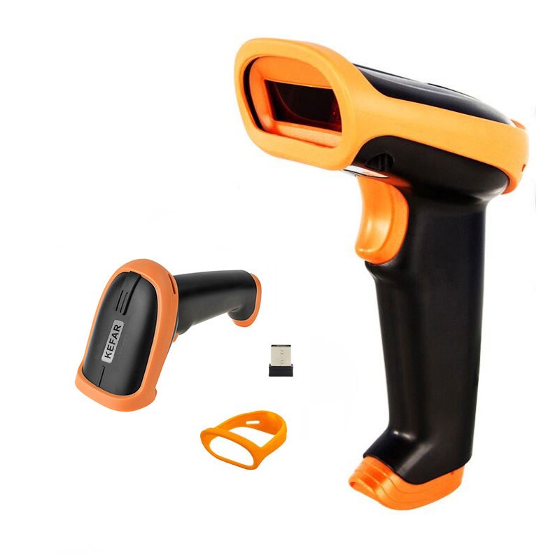 KEFAR 2.4G Barcode Scanner Wireless Wired 1D 2D QR Portable Handheld Bar Code Data Matrix Reader Multi Language Keyboard