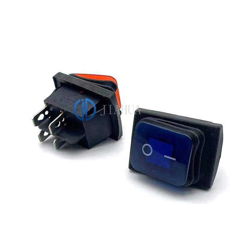 KCD4 integrated waterproof boat type switch with 4-pin and 2-level light, 12V220V rocker power switch, waterproof