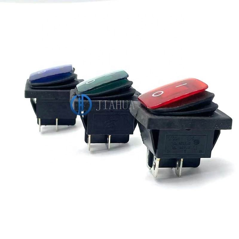 KCD4 integrated waterproof boat type switch with 4-pin and 2-level light, 12V220V rocker power switch, waterproof