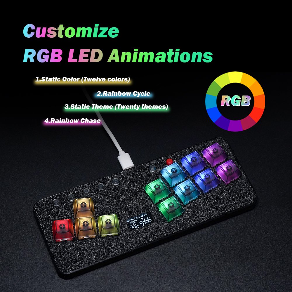 Flatbox Mini HitBox Controller SOCD Fighting Stick Gamepad Joystick With Cherry RGB Switch Gaming Keyboard For PC/PS4/PS3/Switch