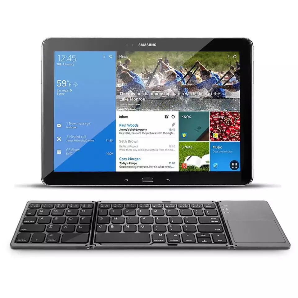 Three fold foldable blue tooth split switches wireless mini keyboard slim portable for tablet for phone