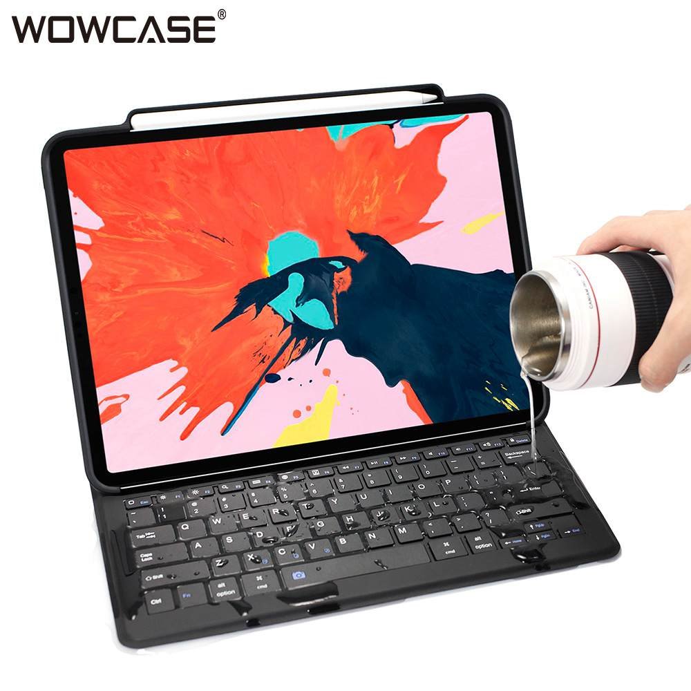 Integrated Shockproof Waterproof Smart Cover Folio Cases With Keyboard Pencil Holder for iPad Pro 12.9 inch 2024 2020 2018