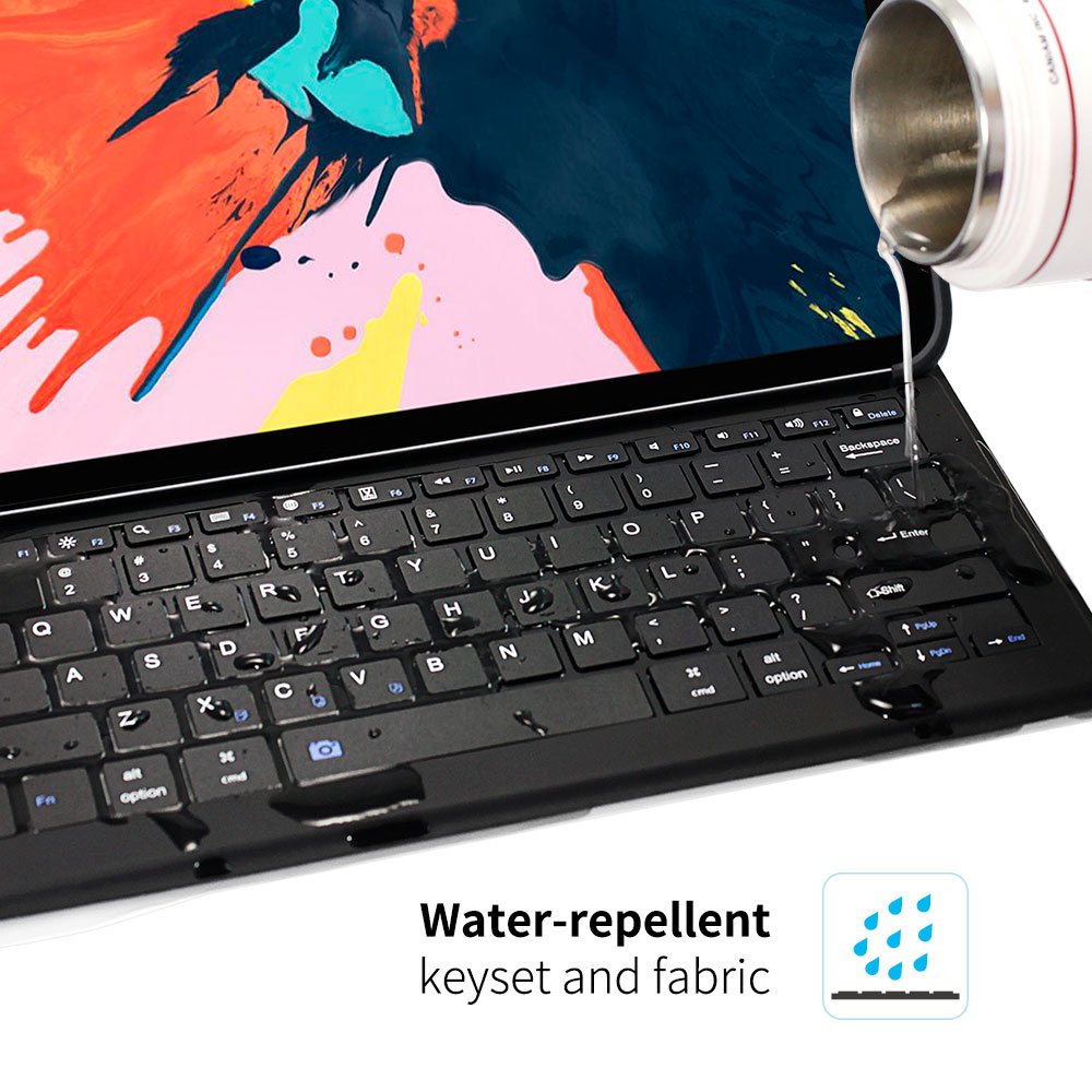 Integrated Shockproof Waterproof Smart Cover Folio Cases With Keyboard Pencil Holder for iPad Pro 12.9 inch 2024 2020 2018