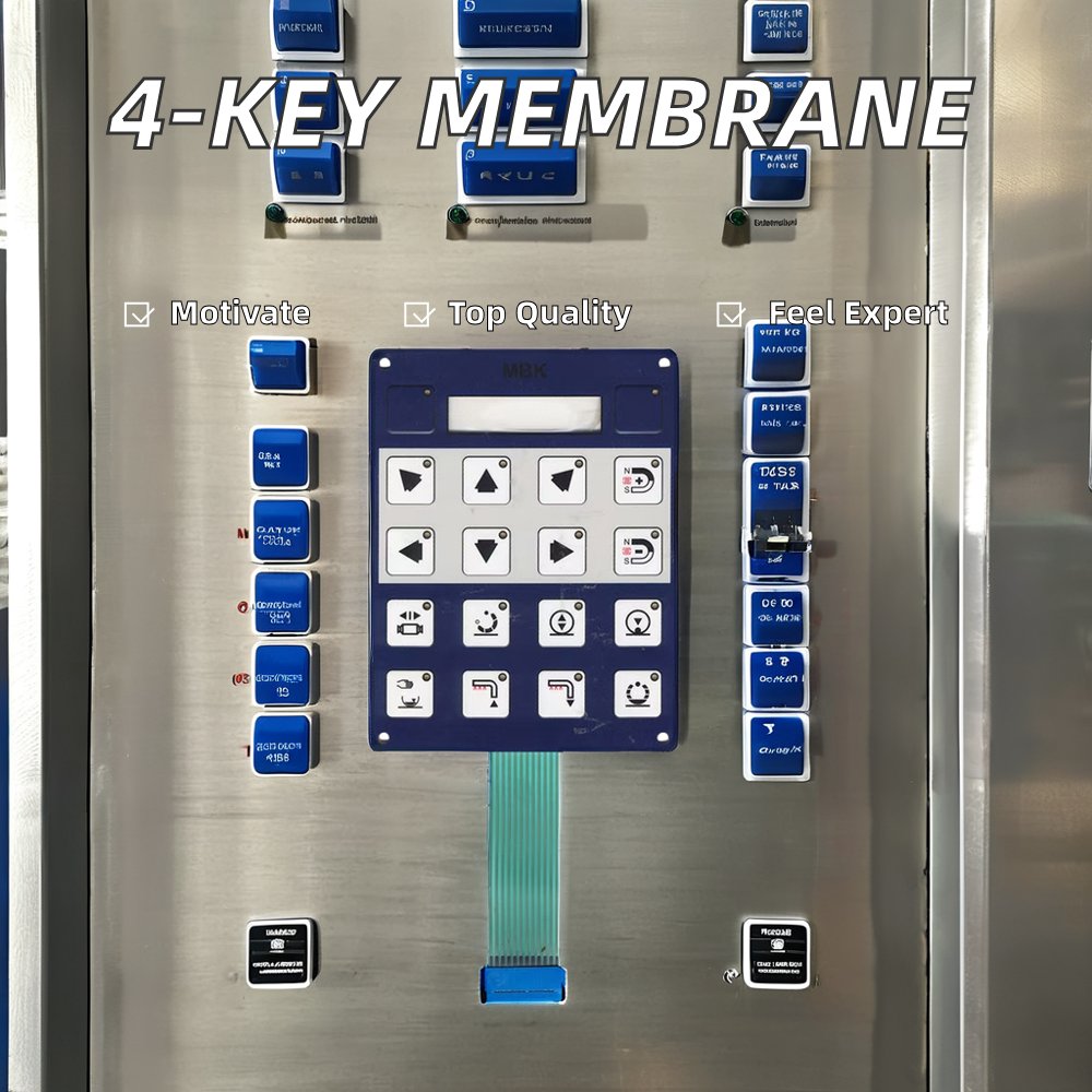 Custom Made 1 Row 4 Key Keyboard Membrane Switch Quality Golden Supplier with Metal Keypad Button One Button Design