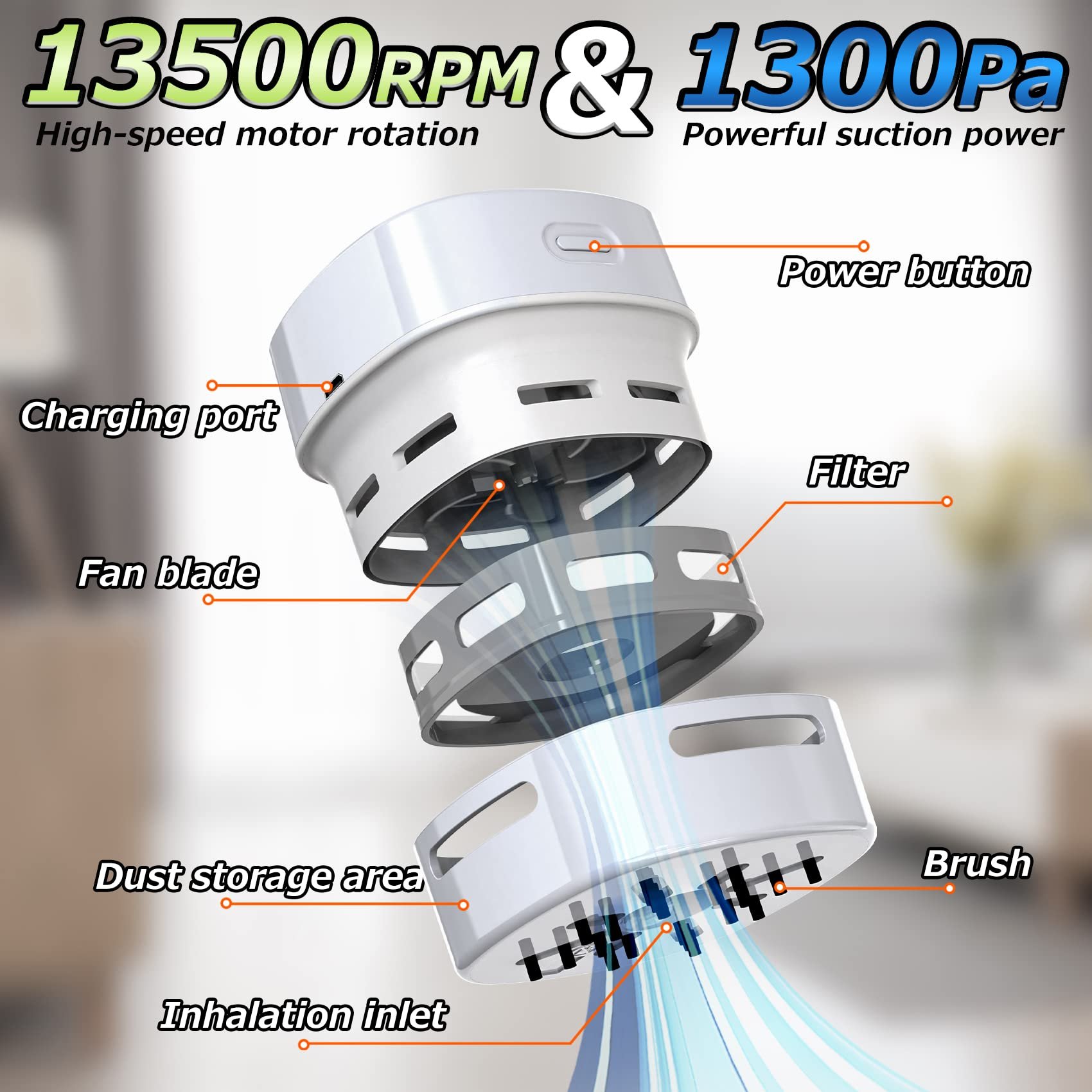 Mini Portable USB Charging Handheld Desk Table Electric Desktop Vacuum Cleaner For Keyboard Computer PC Laptop Dry Dust Office