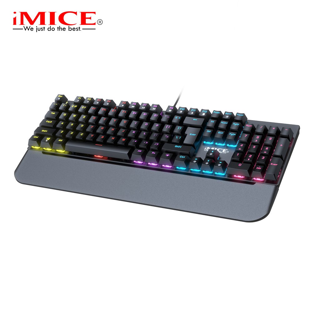iMICE MK-X90 Mechanical Gaming Keyboards with 104 Keys, RGB backlit and hand rest