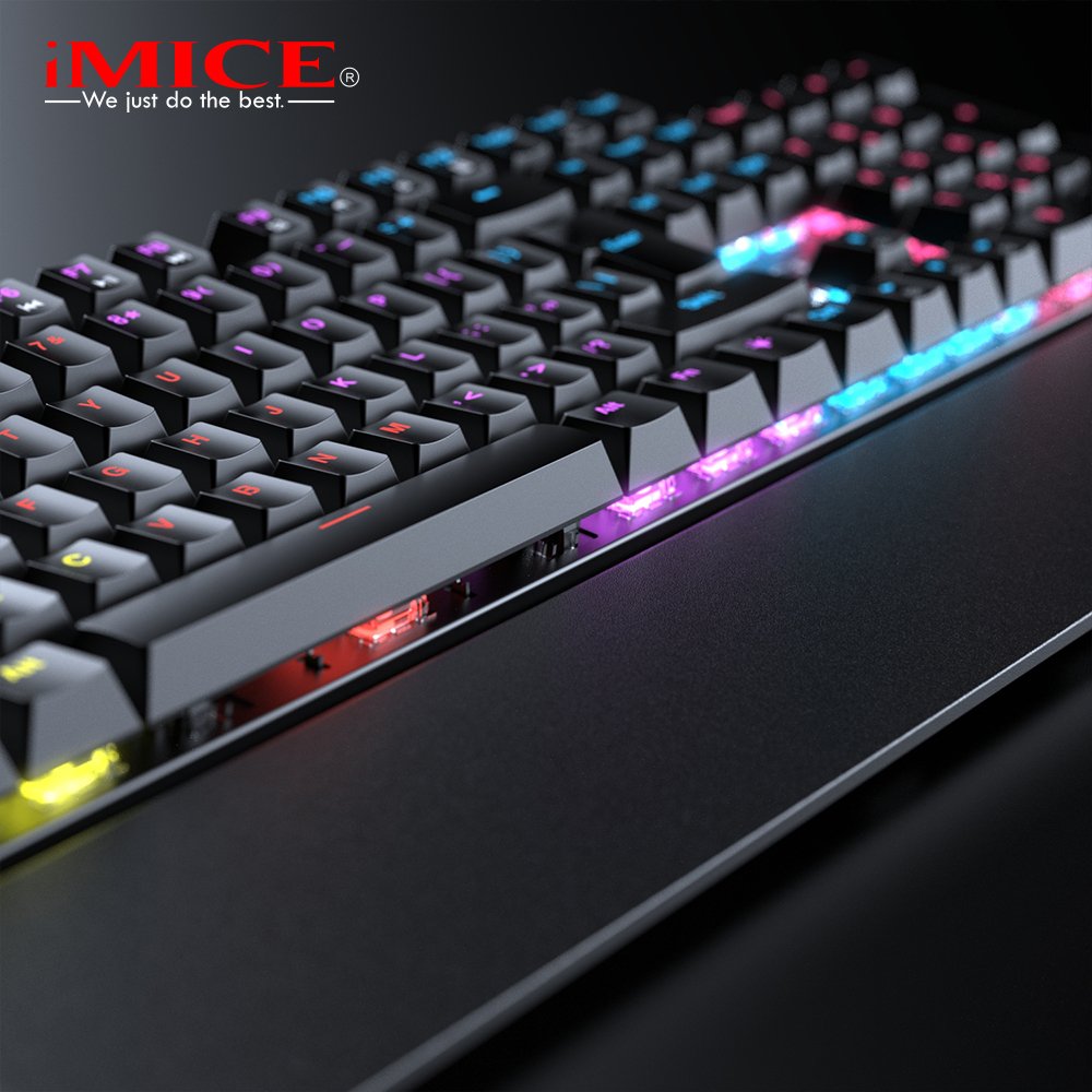 iMICE MK-X90 Mechanical Gaming Keyboards with 104 Keys, RGB backlit and hand rest