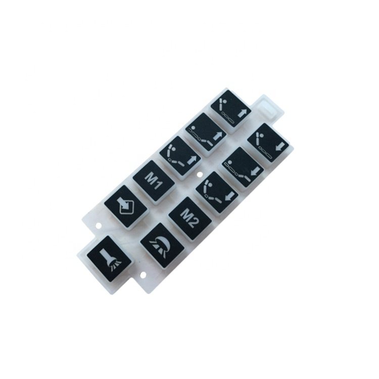Factory customized high quality silicone rubber conductive control keypad Remote control button glow silicone keyboard
