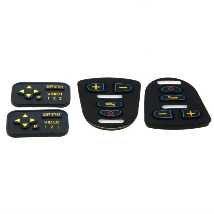 Factory customized high quality silicone rubber conductive control keypad Remote control button glow silicone keyboard
