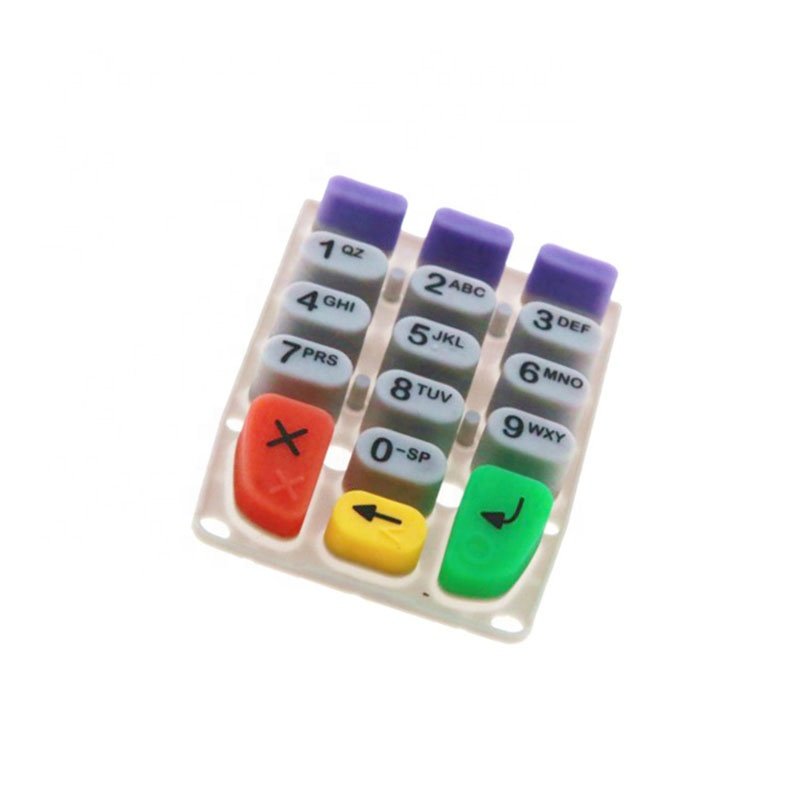 Factory customized high quality silicone rubber conductive control keypad Remote control button glow silicone keyboard