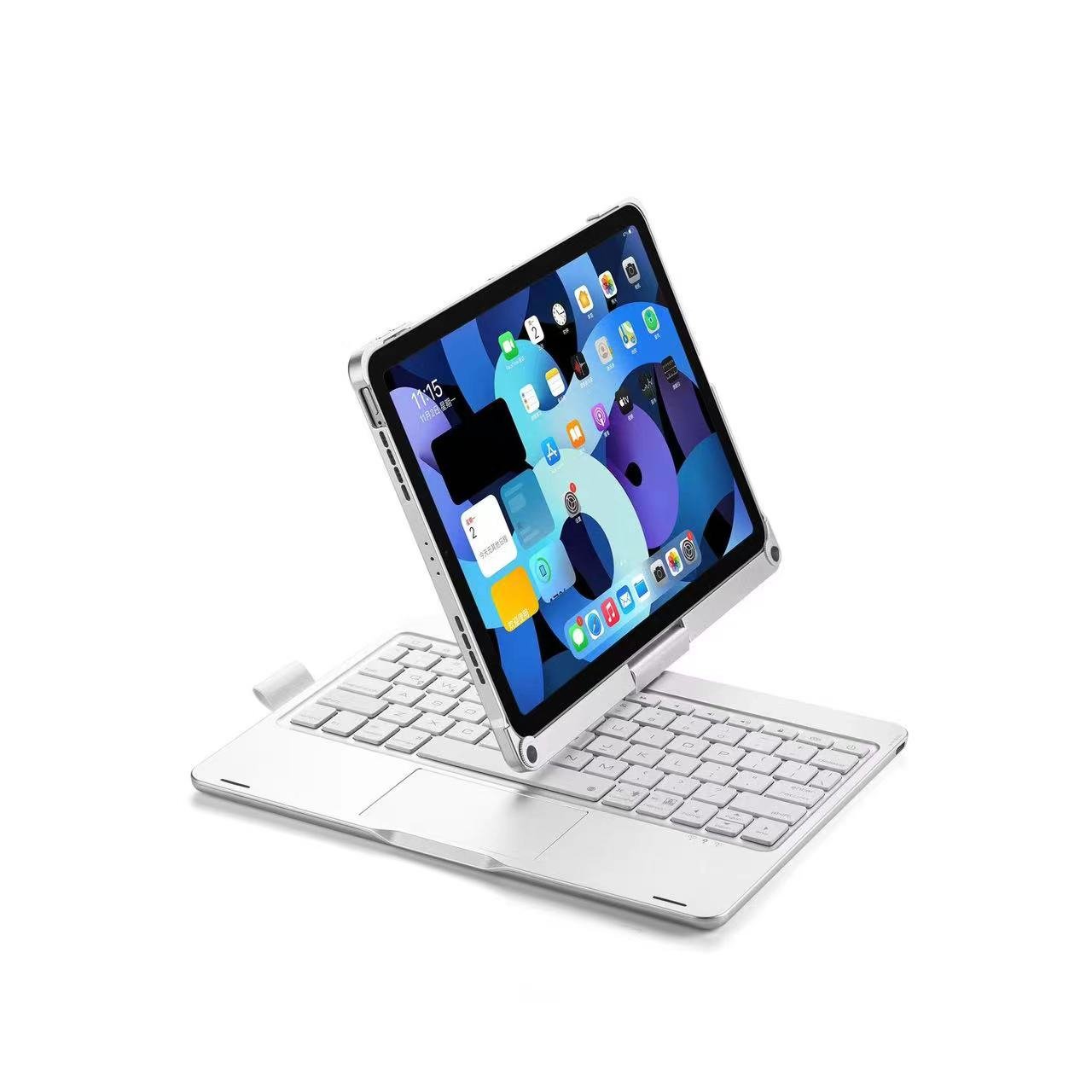 iPad 9th Generation Case with Keyboard Rotatable Touchpad and 7 Color Backlight & Pencil Holder for iPad 10th Gen 10.9 inch.