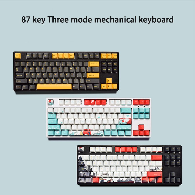 87 Keys Mechanical Gaming Keyboard Rgb Led Rainbow Backlit Wired Keyboard With Red Switches For Windows Gaming Pc