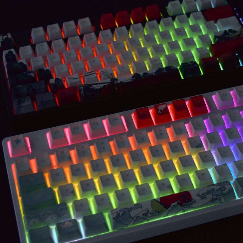 87 Keys Mechanical Gaming Keyboard Rgb Led Rainbow Backlit Wired Keyboard With Red Switches For Windows Gaming Pc