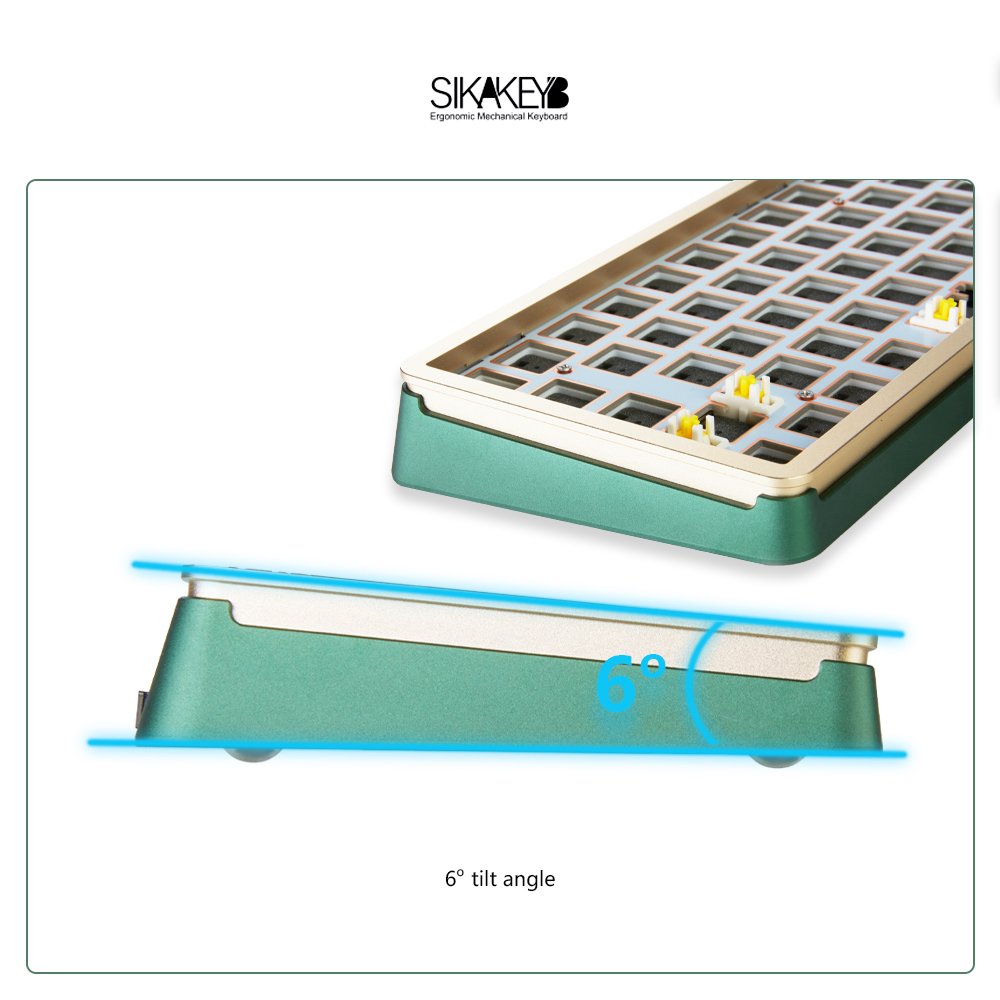 SIKAKEYB SK6 Castle 68 Key 65% Layout RGB Backlight Mechanical Keyboard Aluminum Gasket Construction DIY Keyboard Kit