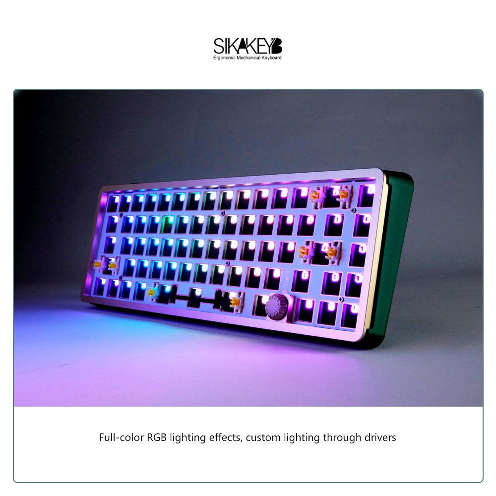 SIKAKEYB SK6 Castle 68 Key 65% Layout RGB Backlight Mechanical Keyboard Aluminum Gasket Construction DIY Keyboard Kit