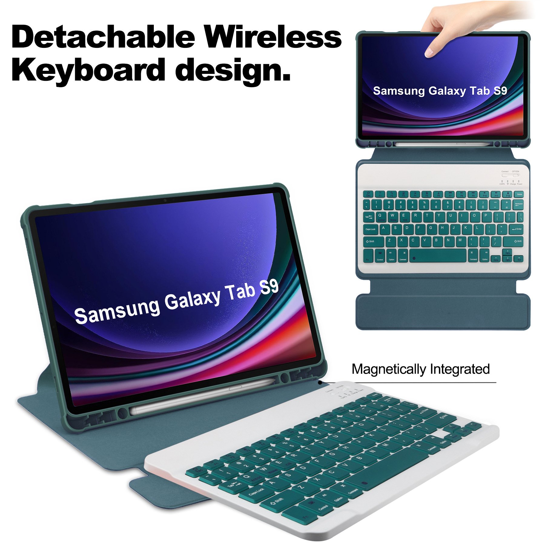 Suitable for Samsung S9FEplus rotating acrylic transparent protective case S6lite Bluetooth keyboard leather case pen A8 slot