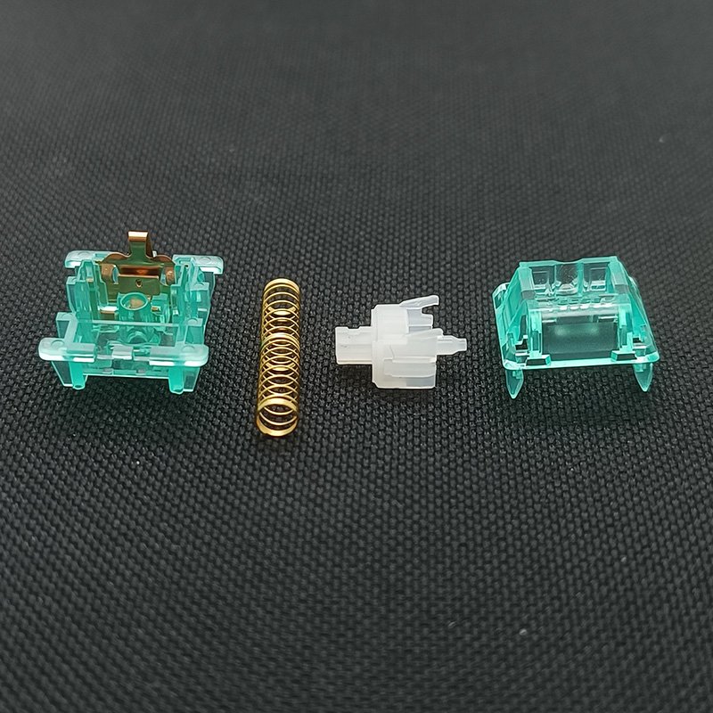 Tecsee Ice Mint Switch PC Housing Uhmwpe Linear Stem Double Gold Spring 63.5g Mechanical Keyboard Switch