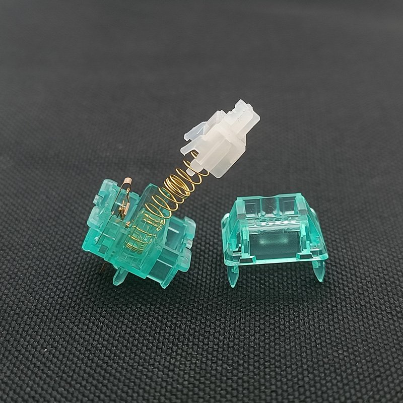 Tecsee Ice Mint Switch PC Housing Uhmwpe Linear Stem Double Gold Spring 63.5g Mechanical Keyboard Switch