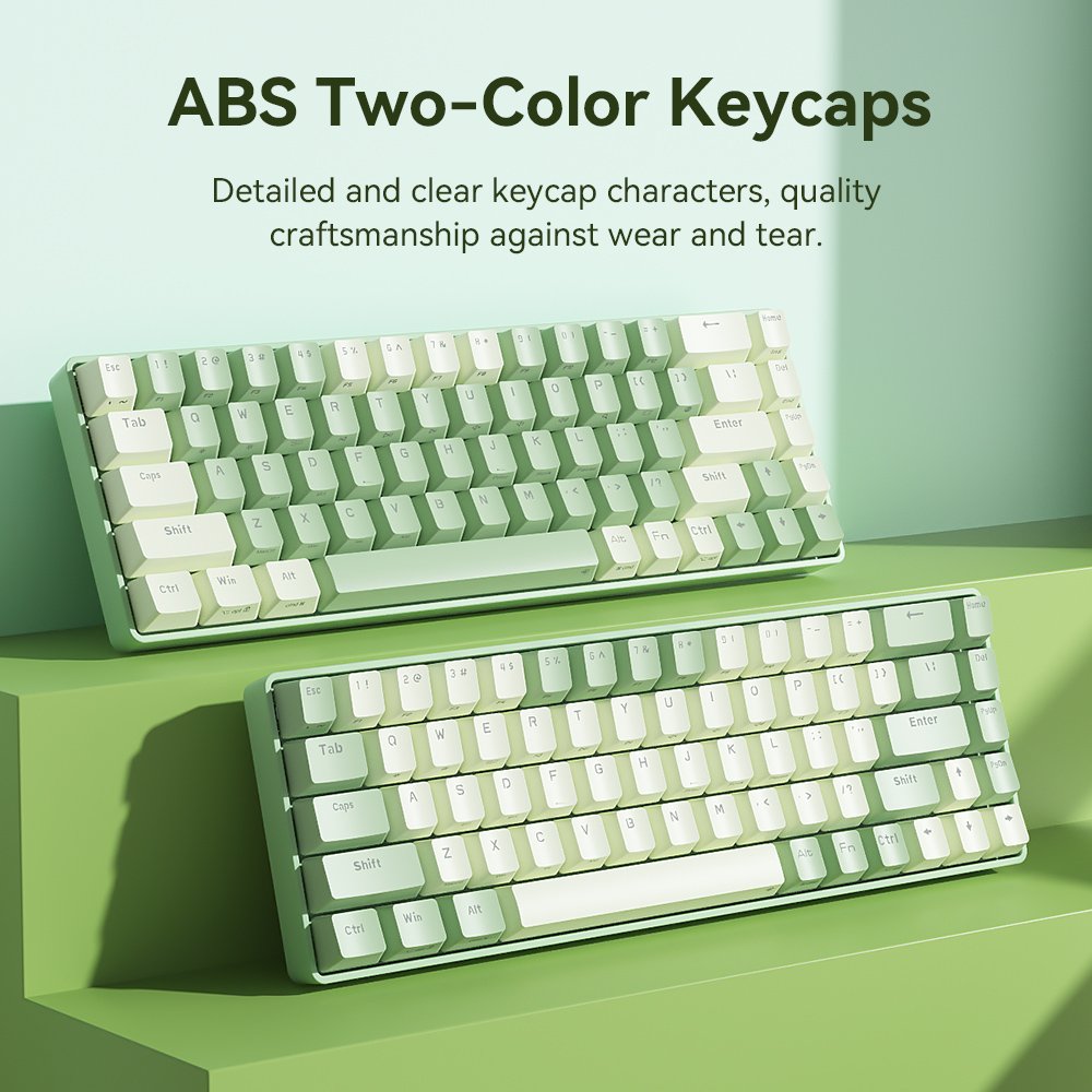 B.O.W New Arrival G62D Dual-mode Mechanical Gaming Keyboard 68 Keys BT and Wireless Connection Battery Version