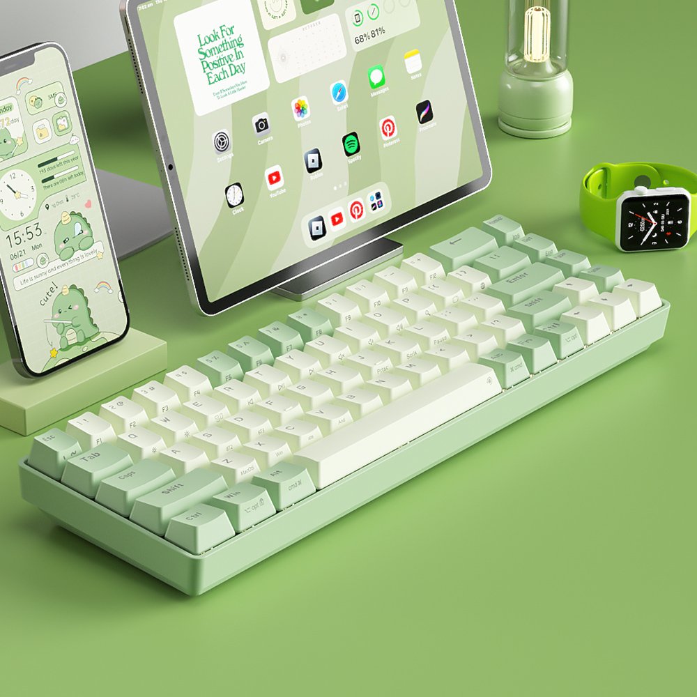 B.O.W New Arrival G62D Dual-mode Mechanical Gaming Keyboard 68 Keys BT and Wireless Connection Battery Version