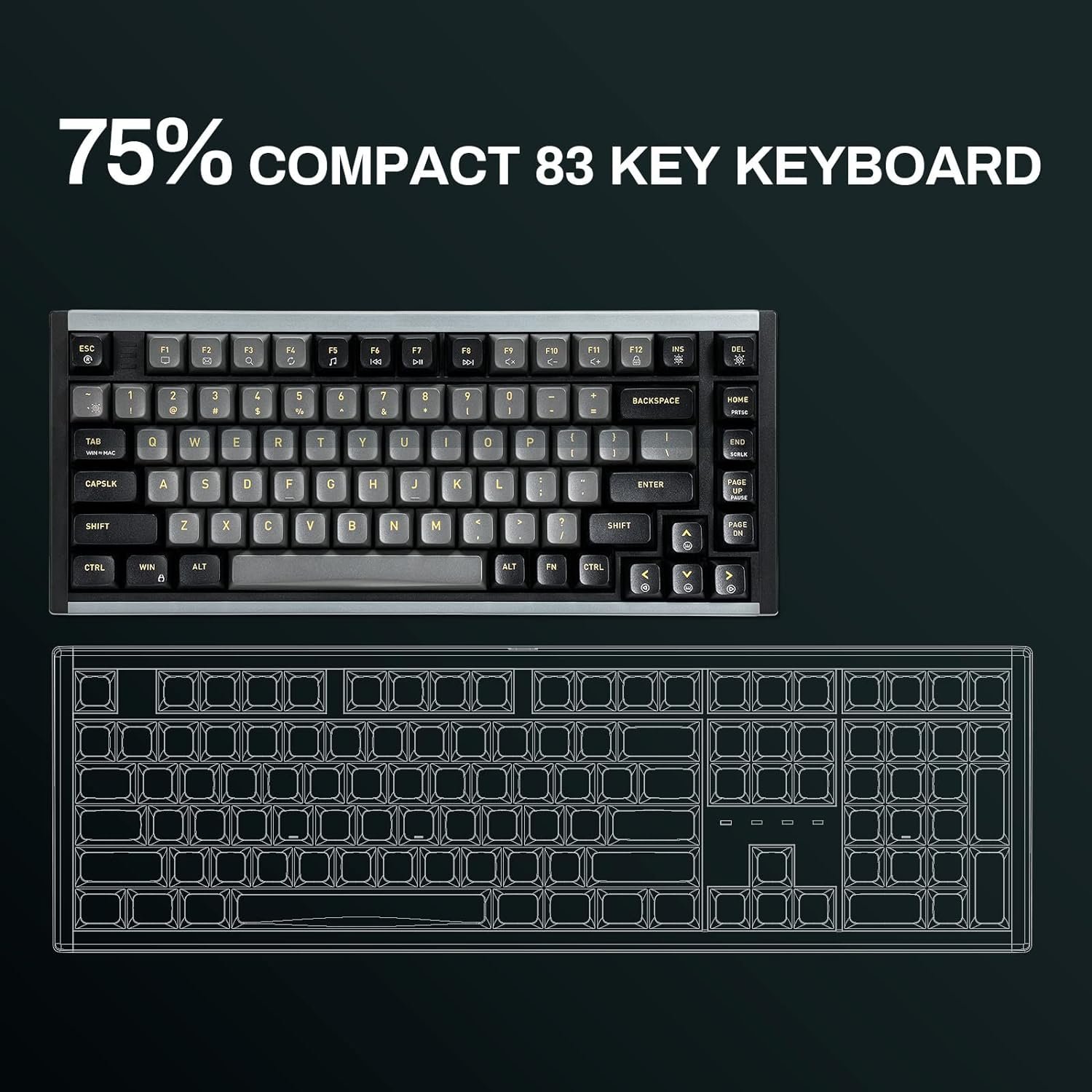 Mechanical Keyboard Wired CNC Keyboard RGB Backlit Hot-Swappable Red Switch Double-Shot PBT Keycaps Keyboard for PC Mac