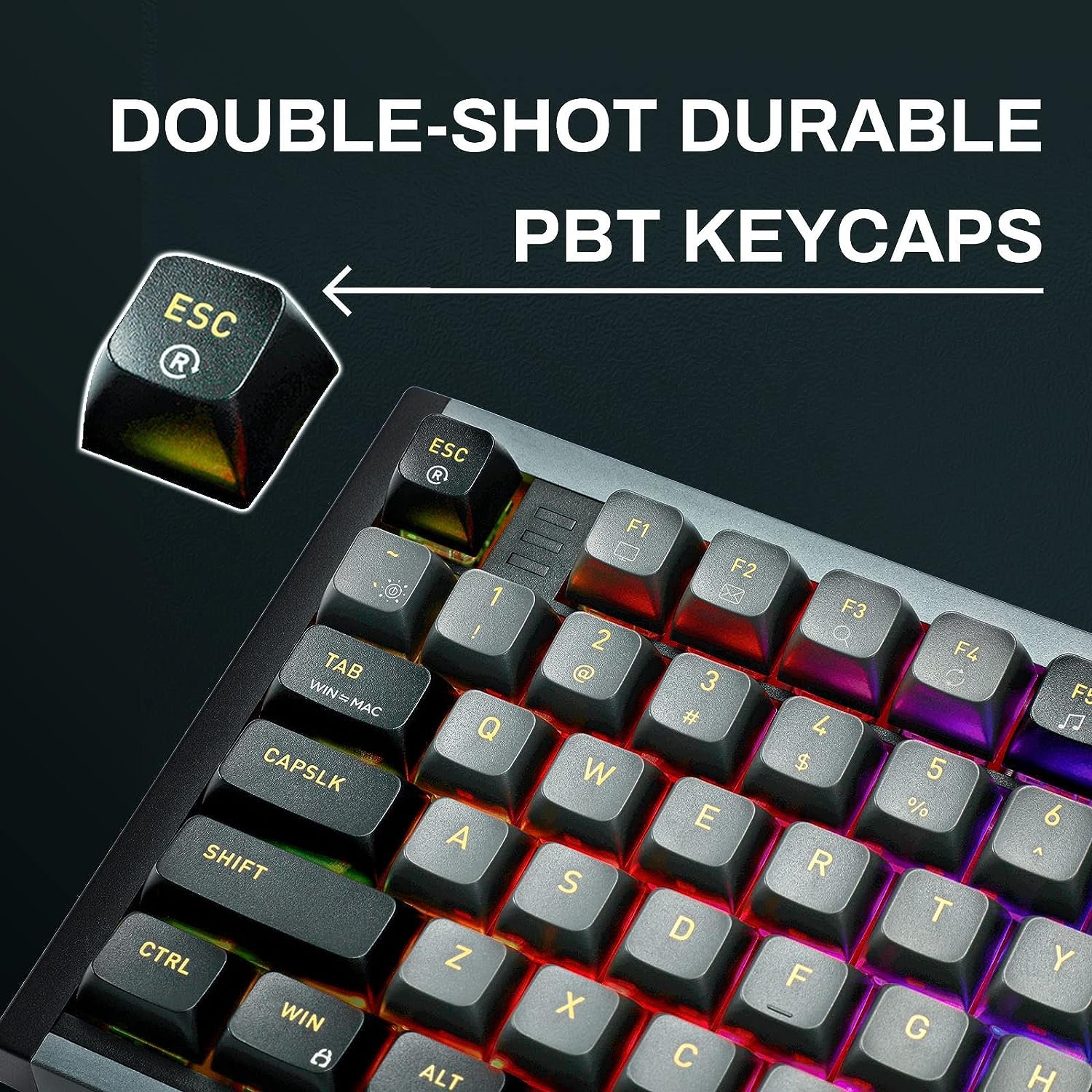 Mechanical Keyboard Wired CNC Keyboard RGB Backlit Hot-Swappable Red Switch Double-Shot PBT Keycaps Keyboard for PC Mac