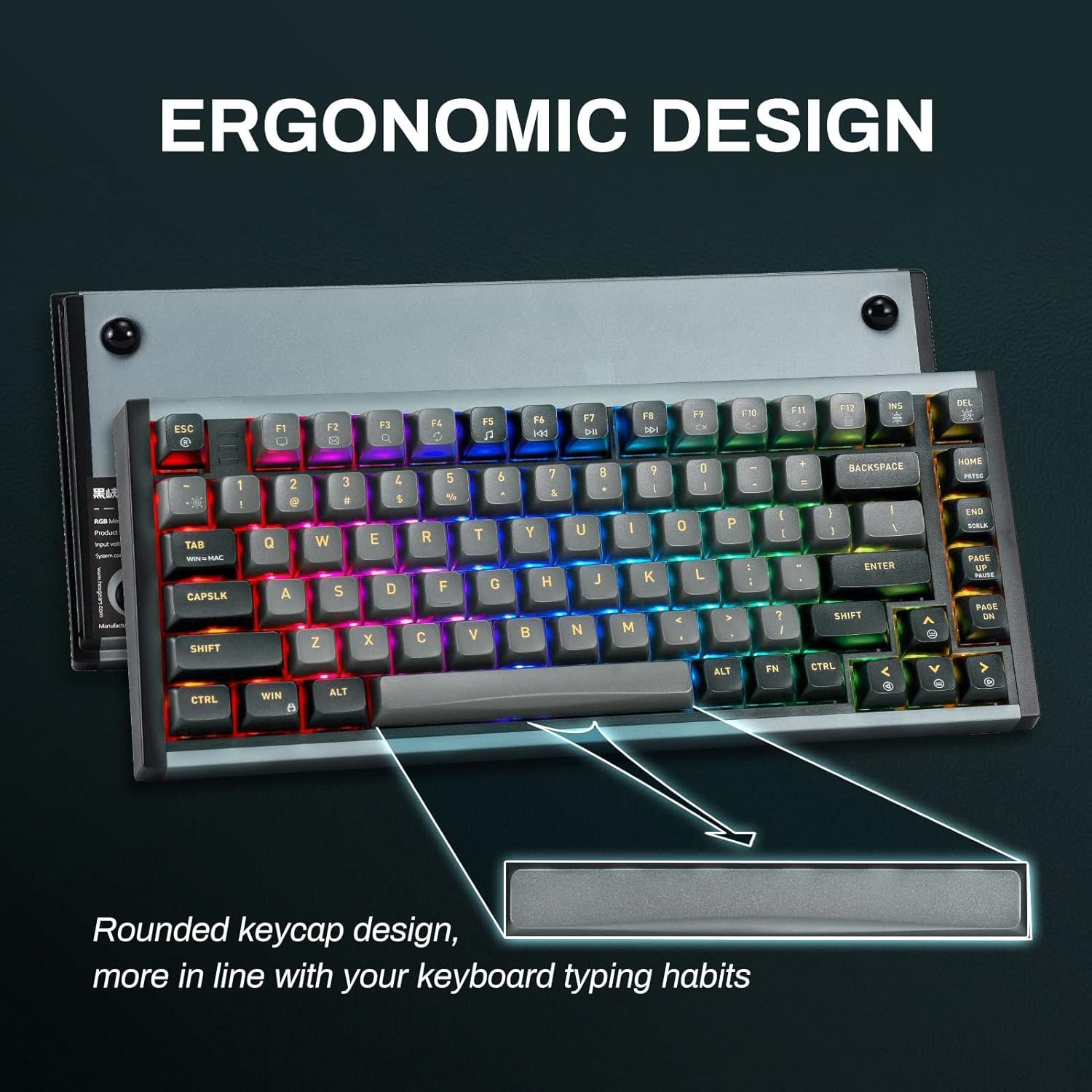 Mechanical Keyboard Wired CNC Keyboard RGB Backlit Hot-Swappable Red Switch Double-Shot PBT Keycaps Keyboard for PC Mac