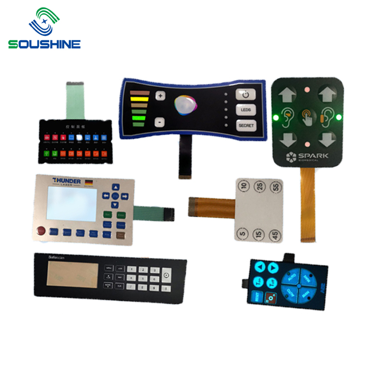 Custom Flex Tail 3 Button Membrane Keypad metal dome flat 2 button circuit tail electronic k Waterproof Membrane Switch With Led