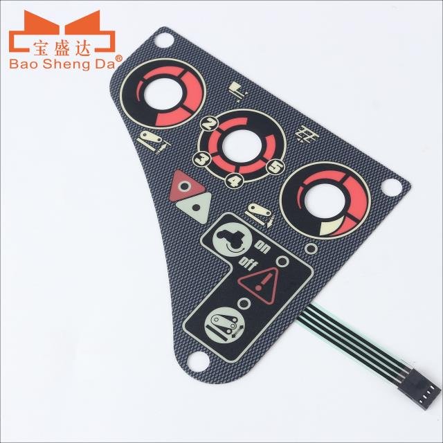 Engineering vehicle control Membrane Keypad, high quality, dust-proof and water-resistant, long life
