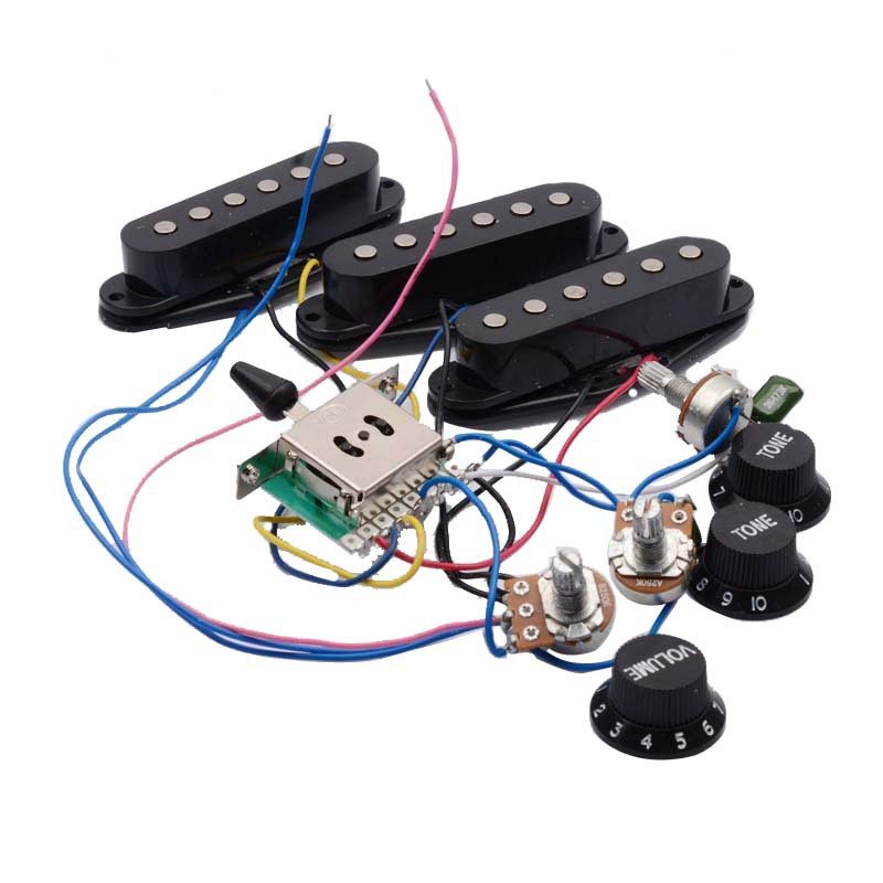 ST electric guitar three single pickup set SQ with circuit knob Potentiometer gear switch jack line guitars musical instruments