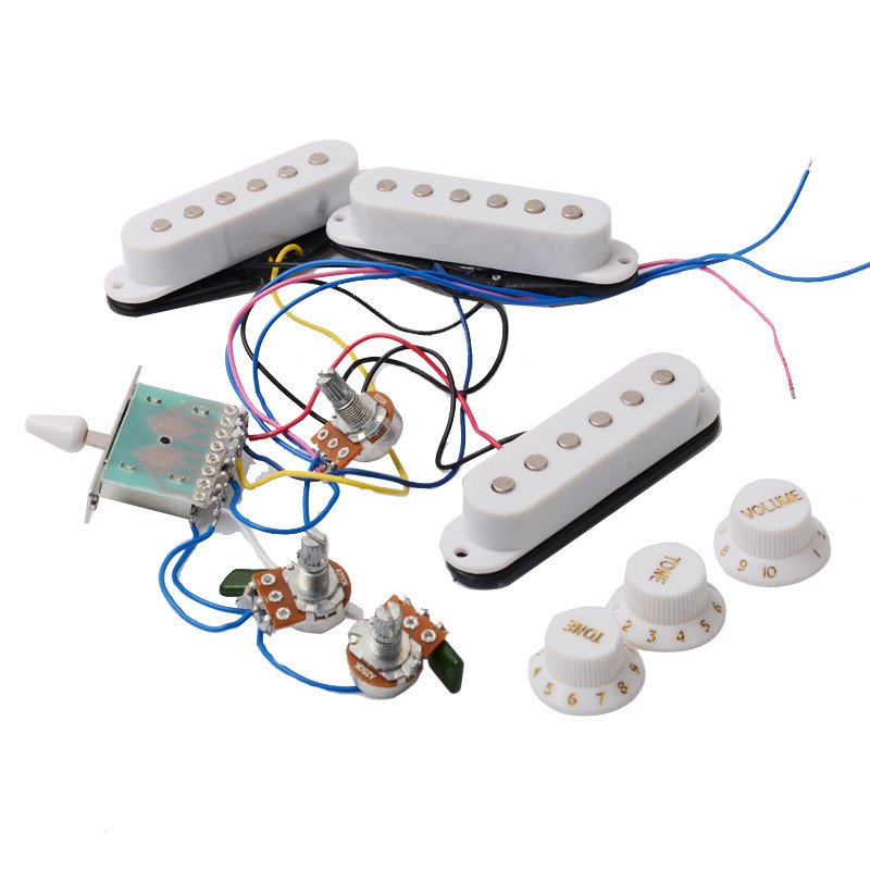ST electric guitar three single pickup set SQ with circuit knob Potentiometer gear switch jack line guitars musical instruments