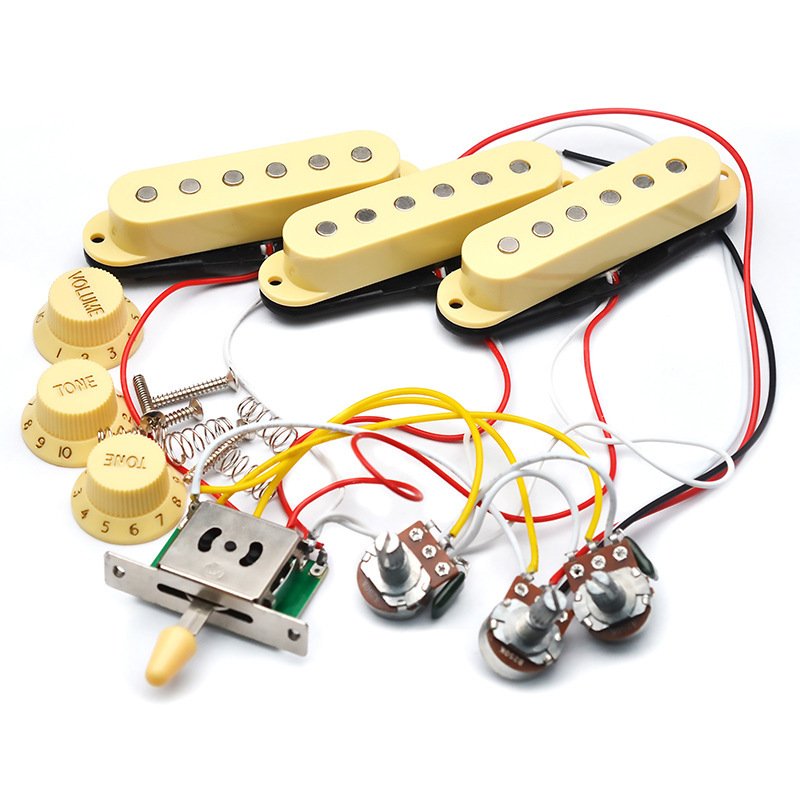 ST electric guitar three single pickup set SQ with circuit knob Potentiometer gear switch jack line guitars musical instruments