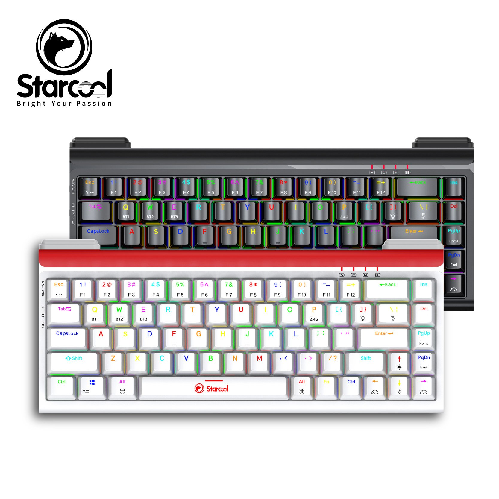 OEM Gaming Keyboard Wireless 68 Keys 3 Way Connection Keyboard RGB Plug And Play Keyboard