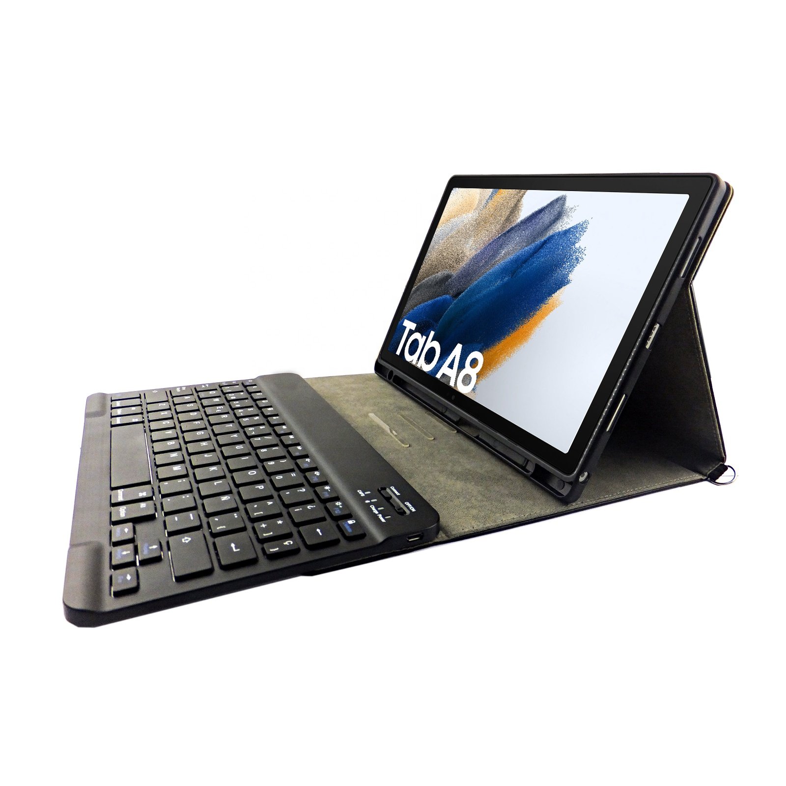 Customized Tpu Shockproof Keyboard Flip Type Slot Tablet Case For Samsung Galaxy Tab A8 With Shoulder Strap
