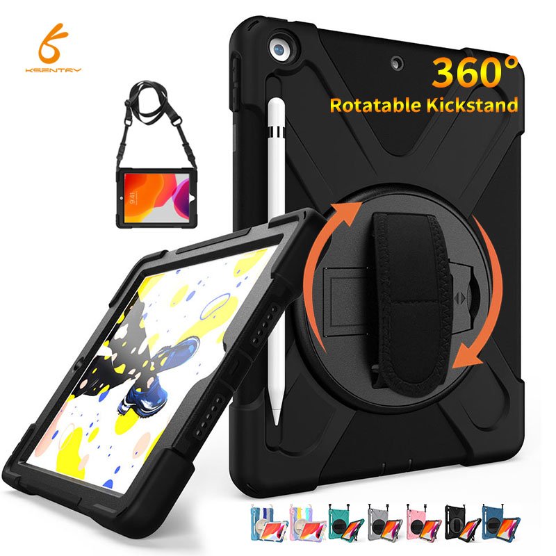 Detachable Protective Cover For Ipad Case 10.2" Inch 7th 8th 9th Generation Tablet Case Kids With Build In Pencil Holder