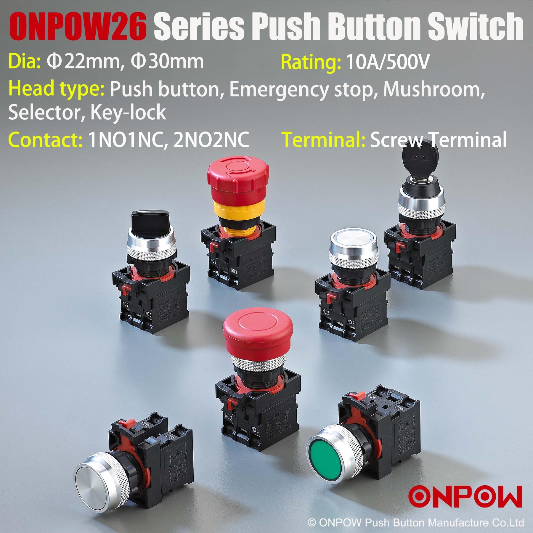 industrial push button switch factory high quality plastic push button switch 19mm 22mm 25mm 30mm push button