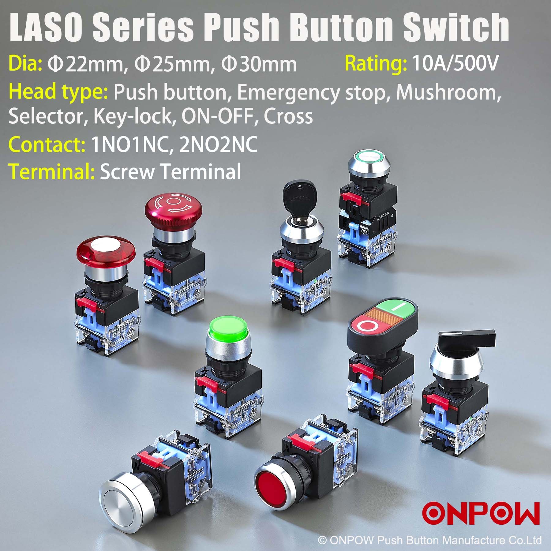 industrial push button switch factory high quality plastic push button switch 19mm 22mm 25mm 30mm push button
