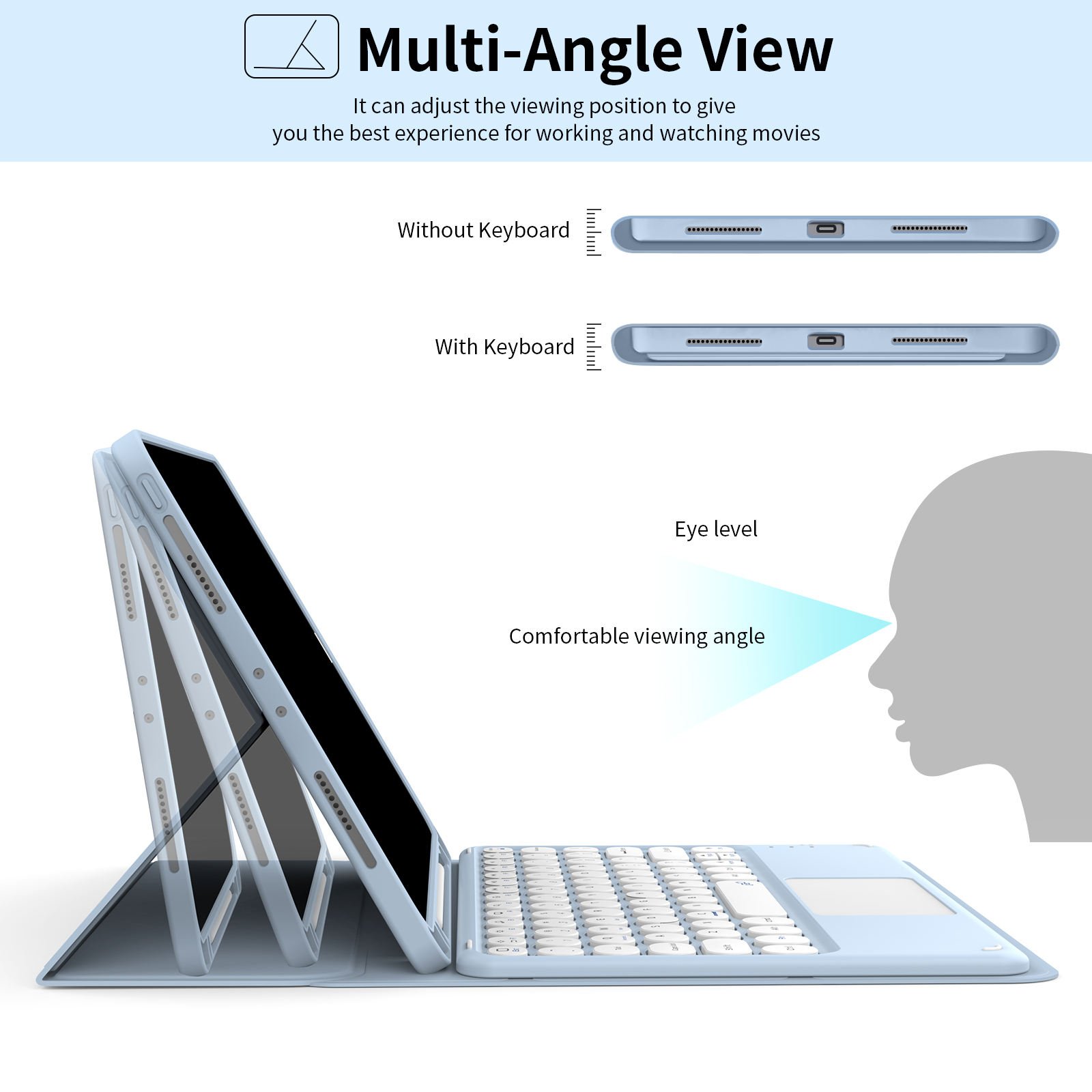 2022 Factory Smart Tablet case For iPad 11 Pro case with Keyboard Soft Silicone For iPad Pro 11 inch with Pencil Holder
